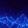 a blue background with lines and dots