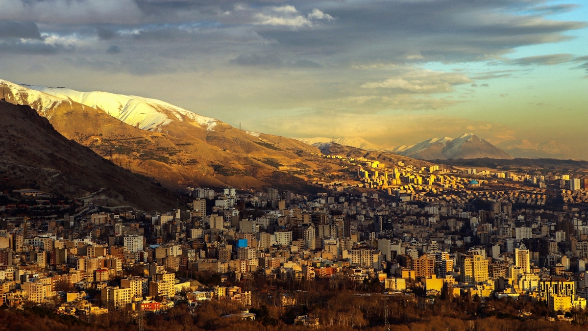 Tehran skyline at dusk