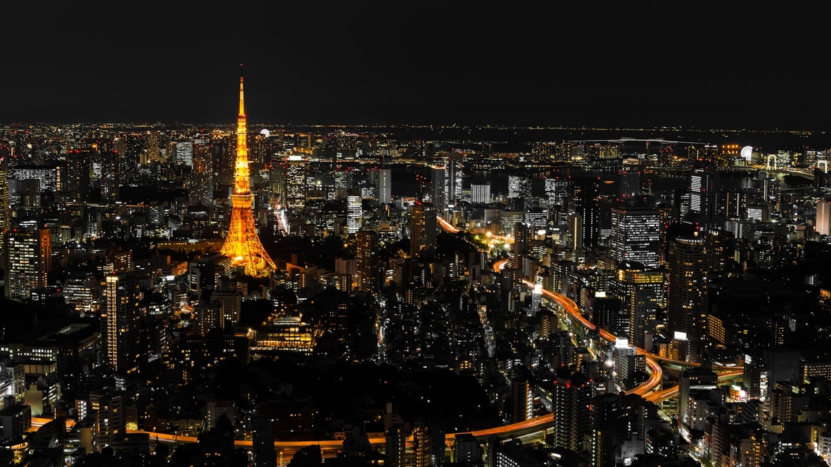 city with high rise buildings during night time